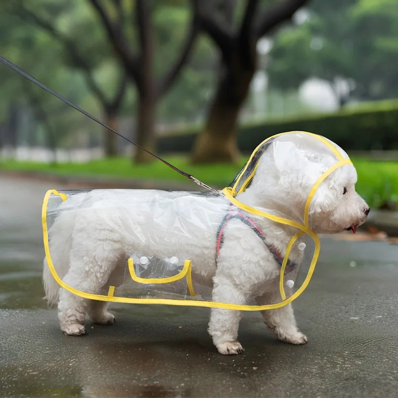 Puppy Raincoat Waterproof Pet Rain Small Medium Dogs Cats Jumpsuit Chihuahua Teddy Hooded Pug Rain Poncho Rainwear GYY01