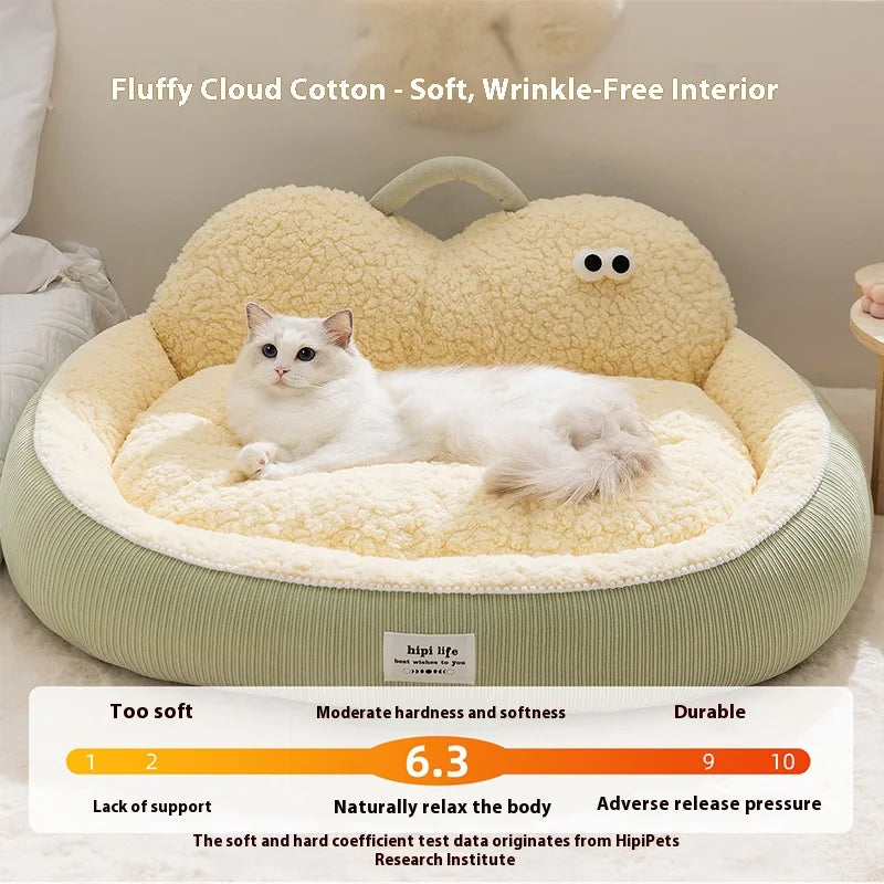 Cat Bed, All-Season Universal Dog Bed Dog Bed Warm Sleeping Pad for Autumn and Winter, Neck Guard, Mountain Support Dog Bed Pet